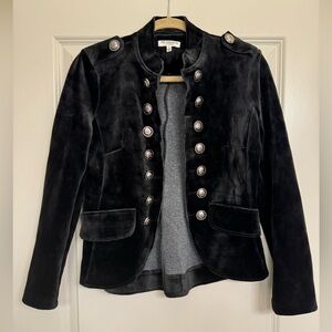 Free Generation Black Velvet Blazer with Silver Buttons